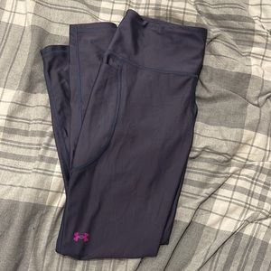 Worn once- Under Armour, purple leggings 7/8 length